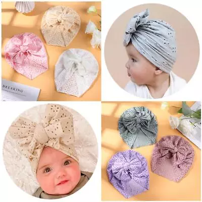 Newborn Mesh Hat Summer Baby Bonnet Cap Turban Headwrap Beanies Cap Big Bowknot • $8.18