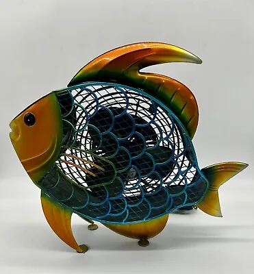 RARE 14” Decorative Electric Tabletop Table Desk Floor Fan Tropical Fish Beach • $189.99