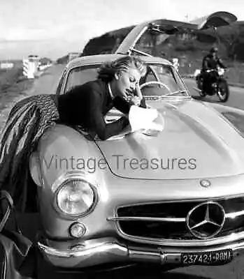 Sophia Loren With Her  Mercedes-Benz  300 SL Photo Print Poster • $19.99