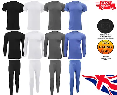 Mens Thermal Long Johns Top T Shirt Bottom Trouser Underwear Set Full Sleeve • £5.49