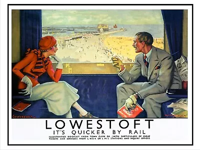 Lowestoft Rail Metal Sign Vintage Style Travel By Train Plaque Man Cave • £3.99