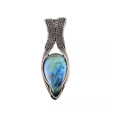 Labradorite Gemstone Jewelry Copper Gift For Mother Wire Wrapped Pendant 3.23  • $26.40