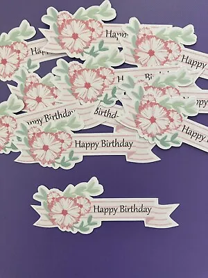 £3.50 • Buy Happy Birthday Card Making Banners Embellishments Sentiments Card Toppers - 20