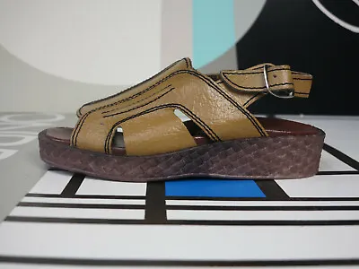 70er Mens Sandal Platform Leather 375 70er True Vintage 70s Sandals Shoes NOS • $144.02