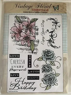 £9.49 • Buy Vintage Floral Essentials Stamp Set - By Debbi Moore Designs