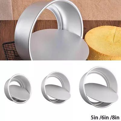 Round Cakes Pans 5/6/8 Inch Tin Baking MoldMould Removable Bottom Loose Base Hot • £7.98