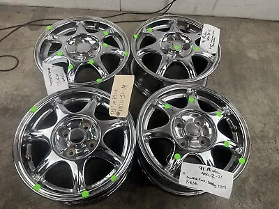 1994-1997 Mazda Miata Oem 14x6 4x100 Chrome Wheels 7 Spoke Set Of 4 94-97 *READ* • $500