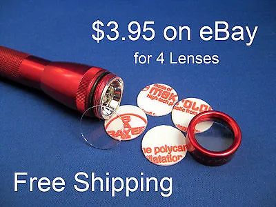 AA Mini Maglite Shatterproof Crystal Clear Lens (4 Lenses) $3.95 FREE SHIPPING • $3.95