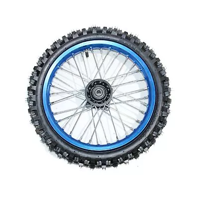 BLUE 15mm Axle 60/100- 14 14  Inch Front Wheel Rim Knobby Tyre PIT PRO Dirt Bike • $91.11