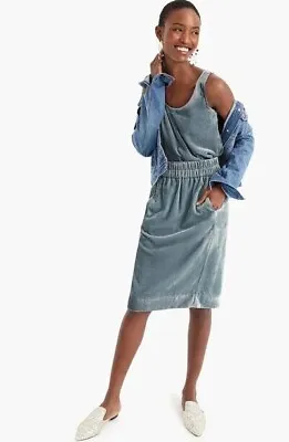 J. Crew Women's Gray Blue Pull-on Velvet Skirt Size S EUC Lined • $35