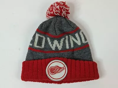 MITCHELL & NESS Detroit RED WINGS NHL HOCKEY POM BEANIE HAT CAP • $15