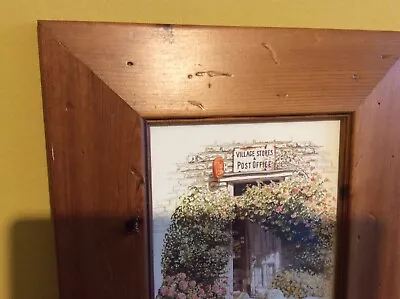 Deep Old Pine Wooden Picture With Print ... Picture Wall Addition • £15