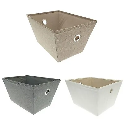£3.47 • Buy Woven Fabric Modern Practical Storage Tote Box Basket Bedroom Tidy 2 Sizes