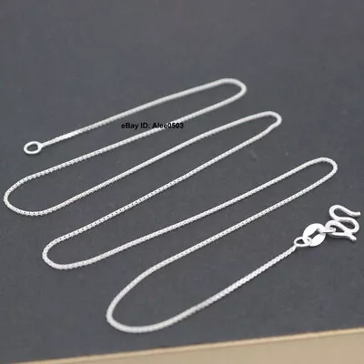 Pure 990 Fine Silver Necklace Thin 0.8mm Width Box Link Chain 17.7inch • $8.19