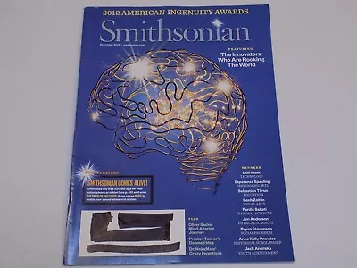 Smithsonian Magazine Dec 2012 Innovators Elon Musk American Ingenuity Awards Art • $9.99