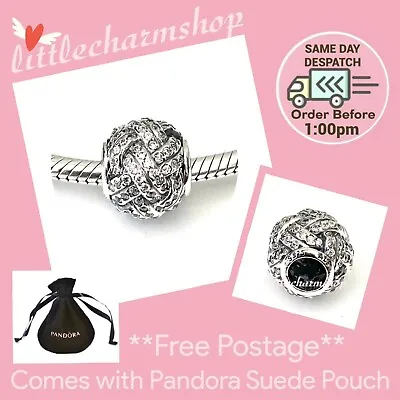 $62.30 • Buy NEW Authentic Genuine PANDORA Shimmering Knot Charm - 791537CZ RETIRED