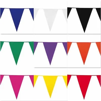 10m COLOUR BUNTING FLAGS PENNANTS PARTY DECORATIONS  CHRISTMAS PARTY COLOURS • £4.19