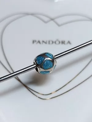 Genuine Pandora Silver 💕 Pretty Green Enamel Lots Of Hearts 💕 Charm S925 ALE • £12