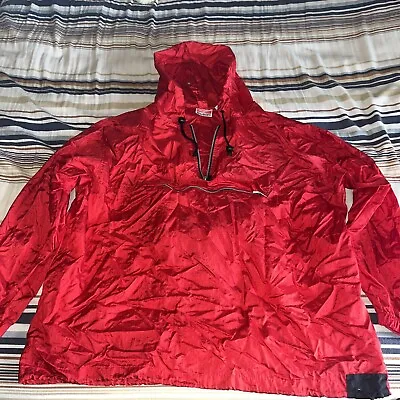 Vintage Marlboro Unlimited Red Pullover Rain Jacket Windbreaker Packable Large • $17.90