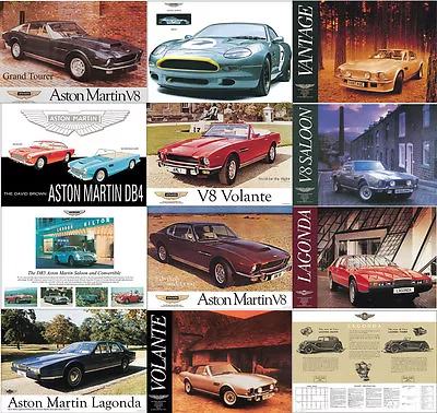 Aston Martin Advertising Vintage Showroom Posters Prints DB4 5 7 DBS V8 Lagonda • £14.99