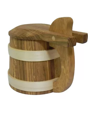 £21.99 • Buy Wooden Oak Beer Mug Cup Tankard With Lid Very Solid Father's Day Gift 0.5l /M06