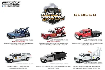 Greenlight 46080 Dually Drivers Series 8 Set Of 6 1:64 Diecast Cars • $49.99