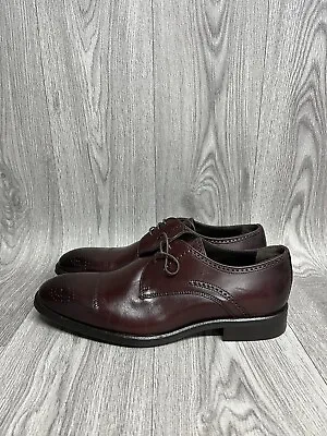 £54.99 • Buy Reiss Ros Brogue Maroon Leather Shoes UK Size 9 Brand New