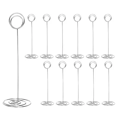 12pcs Table Number Holders 220mm Tall 70mm Base Width Round Silver Tone • £19.10