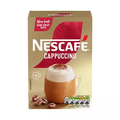 Nescafe Cappuccino Coffee 8 Sachets 6 X 124g Packs • £20