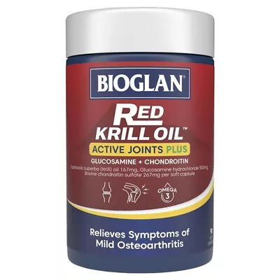 BIOGLAN Red Krill Oil Active Joints Plus 90 Capsules • $41.39