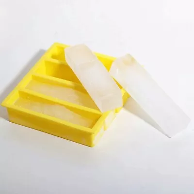 Silicone Butter Mold 4 Cavities Rectangle Large Collins Ice Cube Trays 2 Pack • $13.27