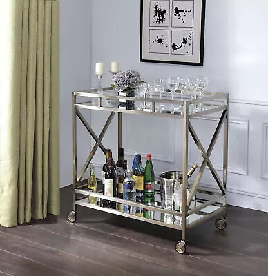 Kristensen Serving Cart Antique Gold & Mirror 98352 • $204.89