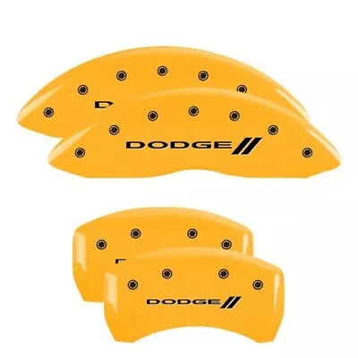 MGP Caliper Covers Set Of 4 Yellow Finish Black Dodge Ll • $289