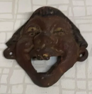 Vintage Cast Iron Double Vision Face Wall Mounted Bottle Opener Orig Paint • $29.99
