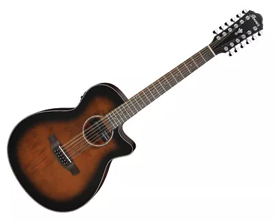 Used Ibanez AEG5012DVH AEG 12-String A/E Guitar - Dark Violin Sunburst • $279.99