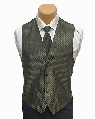 Men's After Six Olive Green Tuxedo Vest & Tie Free Shipping Big & Tall Sizes • $11.66