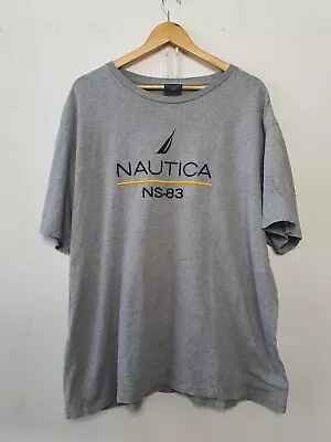 Vintage Nautica Shirt Adult XXL Grey Embroidered Spell Out Logo 1990s Y2K Sail • $15.01