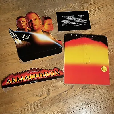 ARMAGEDDON Video Store Display Topper Cardboard Stand Up Movie Bruce Willis • $75