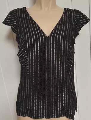 SASS & BIDE - Black & Gold Stripe Top 'Sweet Delilah' - Size 12 • $50