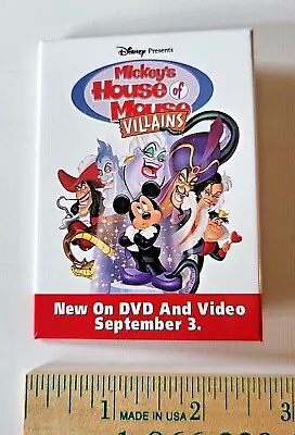 Vintage Disney MICKEY'S HOUSE OF VILLAINS Dvd Video Release Promo Pin Button  • $9.99