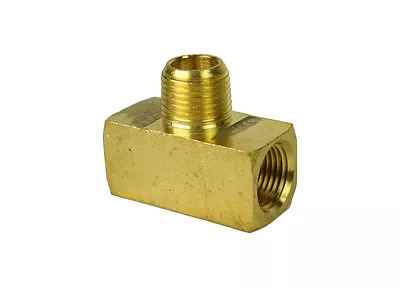 1/4  Male Pipe Branch Tee 1/4  NPT Male X 2 1/4  NPT Female Brass Barstock • $14.98