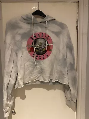 Tally Weijl Guns N Roses Grey Tie Dye Cropped Vintage Size M Rare Retro Style • £8