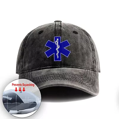 Vintage Star Of Life Baseball Cap Unisex Denim Hat Adjustable Dad Hat • £19.19