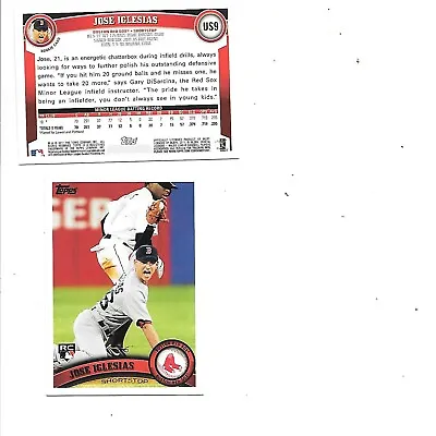 Jose Iglesias 2011 Topps Update Series RC #US9 Lot Of 2 Boston Red Sox • $0.99