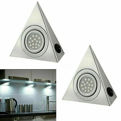 Multi Listing LED Mains Kitchen Under Cabinet Cupboard Triangle Light Warm White • £13.26
