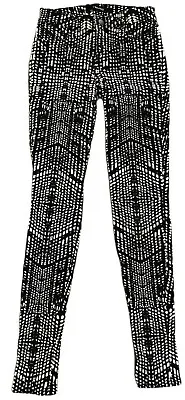 J Brand Womens Size 24 Super Skinny Black/White Kaleidoscope Print Jeans Stretch • $9.35