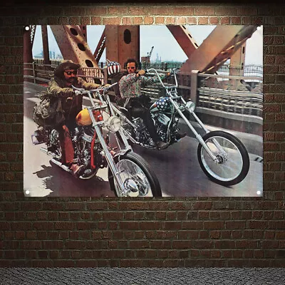 Easy Rider Poster Wall Hanging Flag Motorcycle Locomotive Banner Home Decor • $27.20