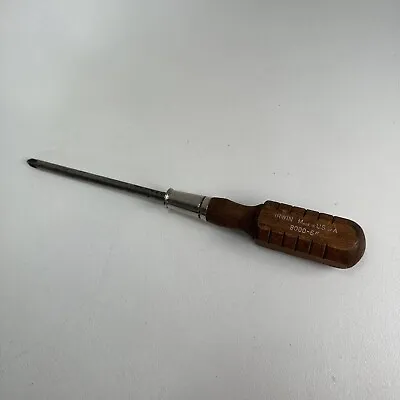 Vintage IRWIN 8000-6” Screwdriver Phillips Head Wooden Handle Old Tool 11.5” USA • $9.98