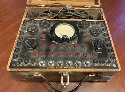 $34.99 • Buy Supreme 333 Deluxe Radio Tube Tester Analyzer- Untested-Parts-Repair-Parts-Prop
