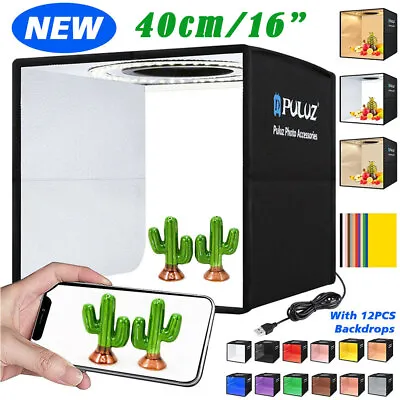 40cm 16  PULUZ Portable LED Photo Light Box Tent Photo Cube Studio Photography • £30.99
